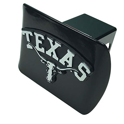 AMG Auto Emblems University of Texas Longhorns Retro Metal Emblem on Black Metal Hitch Cover AMG Auto Emblems University of Texas Longhorns Retro Metal Emblem on Black Metal Hitch Cover