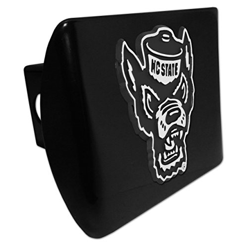 AMG Auto Emblems North Carolina State Wolfpack METAL Emblem on Black METAL Hitch Cover AMG Auto Emblems North Carolina State Wolfpack METAL Emblem on Black METAL Hitch Cover