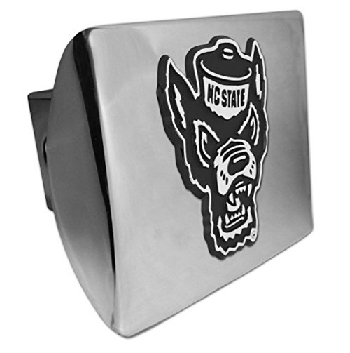 AMG Auto Emblems North Carolina State Wolfpack METAL Emblem on Shiny Chrome METAL Hitch Cover AMG Auto Emblems North Carolina State Wolfpack METAL Emblem on Shiny Chrome METAL Hitch Cover