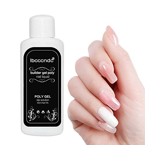 Poly Gel Slip Solution, 45mL Poly Gel Liquid, Poly Gel Slip Solution Builder, Poly Gel Nail Gel Liquid Extension for Nails Nail Art