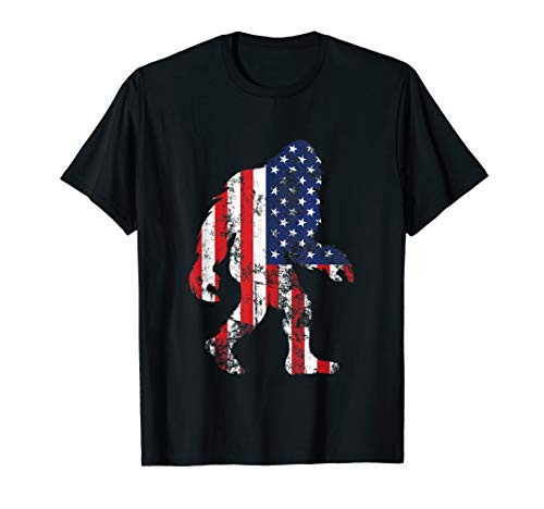 Bigfoot 4th Of July Independence Patriotic USA Flag Yeti T-Shirt Bigfoot 4th Of July Independence Patriotic USA Flag Yeti T-Shirt