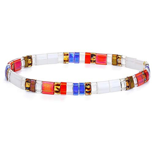 KELITCH Tila Beads Stretch Bracelet for Womens New Handmade Wrap Bangle Cuff Link Bracelet Fashion Jewelry Gift
