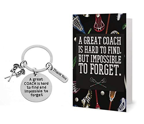 Sportybella Lacrosse Coach Keychain, Unisex Lacrosse Coach Gifts, Great Coach is Hard to Find Coach Keychain