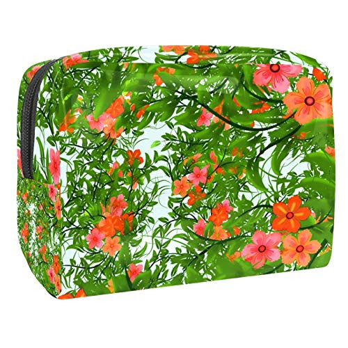 Tropical Red Flowers Green Plants Cosmetic Bag for Women Large Makeup Bag 18.5x7.5x13cm/7.3x3x5.1in-L xW xH- Cosmetic Makeup Case Beauty Bag Cosmetic Bag for Women Tote Tropical Red Flowers Green Plants Cosmetic Bag for Women Large Makeup Bag 18.5x7.5x13cm/7.3x3x5.1in-L xW xH- Cosmetic Makeup Case Beauty Bag Cosmetic Bag for Women Tote