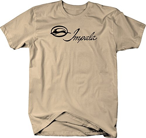 Racing Impala Vintage Classic Car Emblem Graphic T Shirt for Men Large Sand