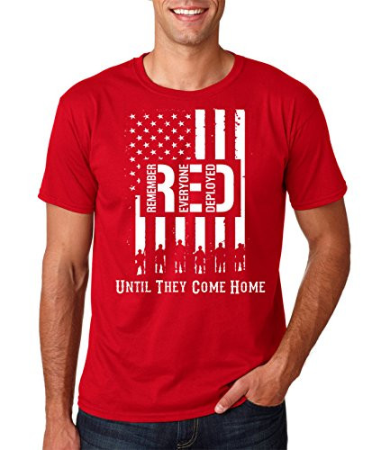 AW Fashions R.E.D. - Remember Everyone Deployed Until They Come Home Premium Men's T-Shirt -X-Large, Red-
