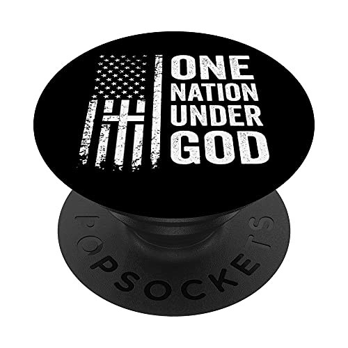 ONE NATION UNDER GOD - Christian USA Cross American Flag PopSockets Swappable PopGrip