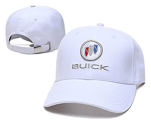 LLing Sport Fit Buick Baseball Hat Adjustable Racing Car Logo Baseball Cap for Men Women -White-