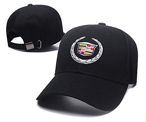 LLing Sport Fit Cadillac Baseball Hat Adjustable Racing Car Logo Baseball Cap for Men Women -Black-