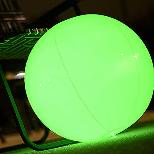 Pool Toy Glow Ball - 16/24 Inch Inflatable Color Changing LED Light Up Beach Ball with Remote Control, Glow in The Dark Party Accessories, for Beach Indoor Outdoor Games and Decorations -16inch- Pool Toy Glow Ball - 16/24 Inch Inflatable Color Changing LED Light Up Beach Ball with Remote Control, Glow in The Dark Party Accessories, for Beach Indoor Outdoor Games and Decorations -16inch-