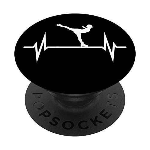 Figure Skating Heartbeat Gift Skater Fan Lover Coach Team PopSockets Grip and Stand for Phones and Tablets
