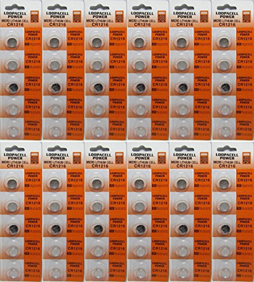60 Loopacell CR1216 DL1216 ECR1216 5034LC 3 Volt Lithium Button Cell Battery US Ship