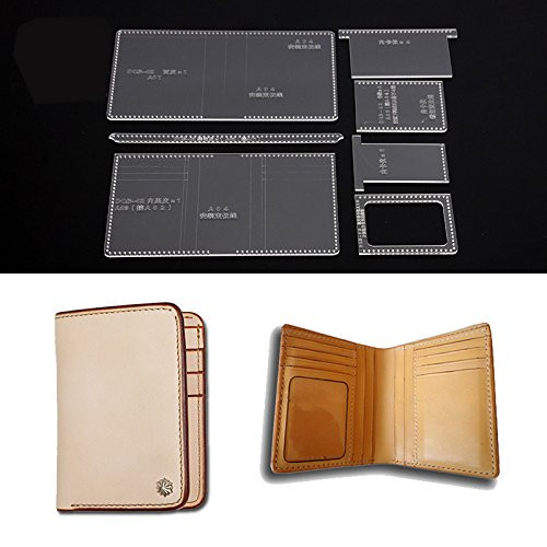 NW Multicard Slot Short Wallet Acrylic Template Wallet Leather Pattern Acrylic Leather Pattern Leather Templates for Bags