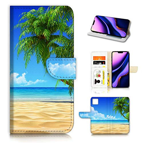 for iPhone 11 Pro, Designed Flip Wallet Phone Case Cover, A20101 Beach Sea Sky