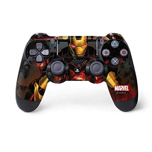 Skinit Decal Gaming Skin for PS4 Controller - Officially Licensed Marvel/Disney Ironman in Battle Design