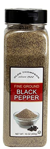 Olde Thompson Premium Black Pepper Fine Ground Peppercorn Powder, Club Size 16 oz.