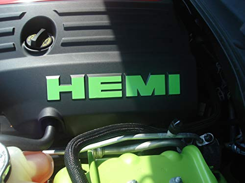 Reflective Concepts Engine Cover HEMI Lettering Overlay Decals -Set of 2- - 5.7 Liter Charger - -Color- Orange-