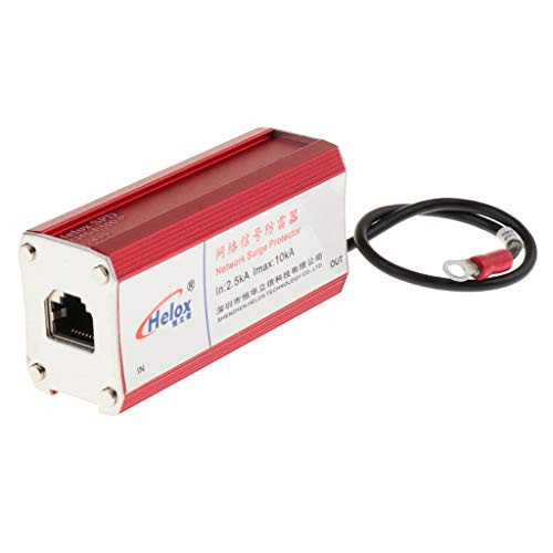 D DOLITY Fast RJ-45 Adapter Ethernet Network LAN Device Surge Protector Arrester Red