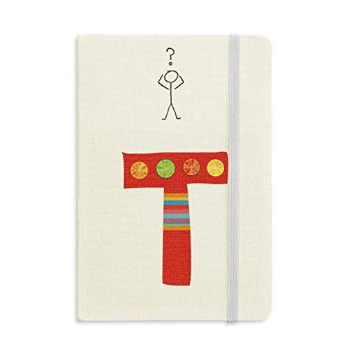 T Alphabet Orange Fruit Cute Pattern Question Notebook Classic Journal Diary A5