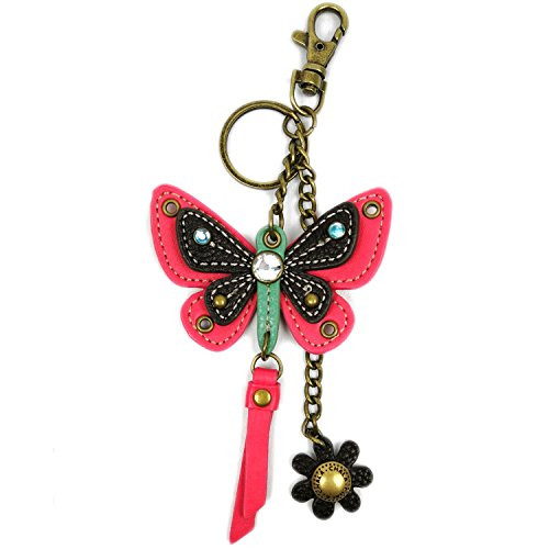 Chala Handbags Charming Butterfly Theme Collection -609 Pink Butterfly Mini Keychain-
