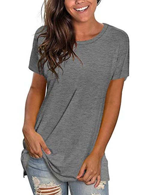 JOSENLY Womens T Shirts Short Sleeve Crewneck Loose Summer Tees Basic Tops -M, Dark Grey- JOSENLY Womens T Shirts Short Sleeve Crewneck Loose Summer Tees Basic Tops -M, Dark Grey-