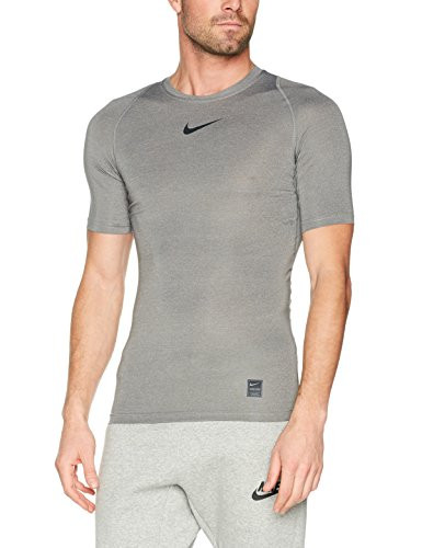 NIKE Pro Men's Short-Sleeve Training Top (Carbon Heather, L)