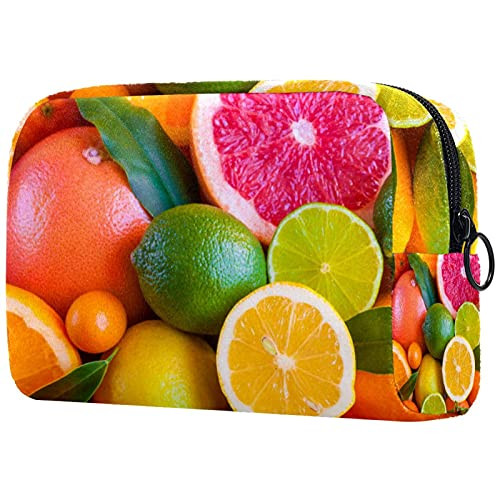 Compact Cosmetic Bag Makeup Bag Coin purse, orange grape fruit lemon slices Compact Cosmetic Bag Makeup Bag Coin purse, orange grape fruit lemon slices