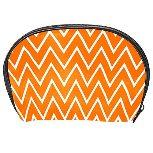 Cosmetic Bag for Women,Roomy Makeup Bags,Cosmetic Bag for Women,Roomy Makeup Bags,Stripe Orange White Wave Stripe Abstract ,Travel Waterproof Toiletry Bag Accessories Organizer,Travel Waterproof Toiletry Bag Accessories Organizer