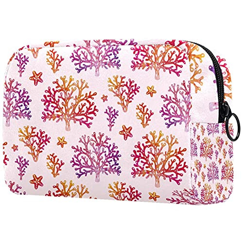 Small Makeup Bag Zipper Pouch, Portable Travel Cases Makeup Bags For Women Men Girls, Makeup Bag Zipper Pouch Pretty Red Coral