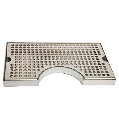 YaeBrew 12" Surface Mount Kegerator Beer Drip Tray Stainless Steel Tower Cut Out No Drain