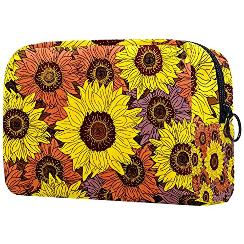 Makeup Cosmetic Bag Coin Purse Travel Cosmetic Pouch Toiletry Bag flowers orange yellow flower Makeup Cosmetic Bag Coin Purse Travel Cosmetic Pouch Toiletry Bag flowers orange yellow flower
