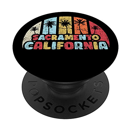 Sacramento Vintage California Beach Retro Sacramento Sunset PopSockets Swappable PopGrip