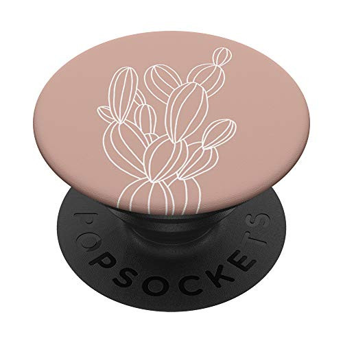 Cactus Botanical Desert Western Boho Modern Blush Pink Beige PopSockets PopGrip- Swappable Grip for Phones  and  Tablets