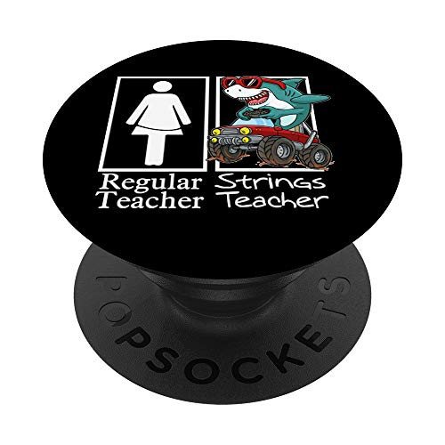 Strings Teacher Monster Truck Gamer Shark PopSockets Grip and Stand for Phones and Tablets