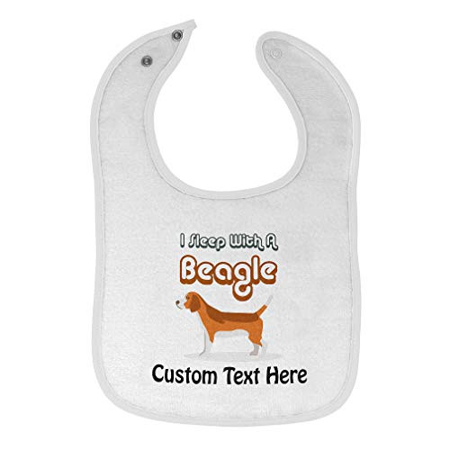 Toddler  and  Baby Bibs Burp Cloths I Sleep with A Beagle Dog Lover Pet Cotton Items for Girl Boy Gifts Ab White Custom Text Here