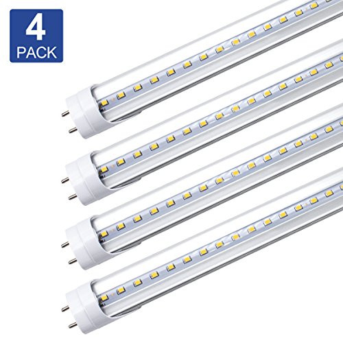 YGS-Tech T8 LED Shop Light Tube, 4ft, 18W (40W Equivalent), 3000K Warm White, Dual-End Powered, Clear Cover, Ballast Bypass, Fluorescent Replacement, Warehouse, Shop Light, Garage Light(4 Pack) YGS-Tech T8 LED Shop Light Tube, 4ft, 18W (40W Equivalent), 3000K Warm White, Dual-End Powered, Clear Cover, Ballast Bypass, Fluorescent Replacement, Warehouse, Shop Light, Garage Light(4 Pack)