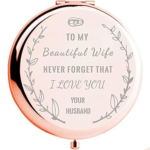 Anniversary for Her - 'to My Wife' Compact Mirror I Wedding for Her I Valentines Day Wife Gifts I Romantic Birthday Gifts for Wife I Wife Birthday Gifts from Husband
