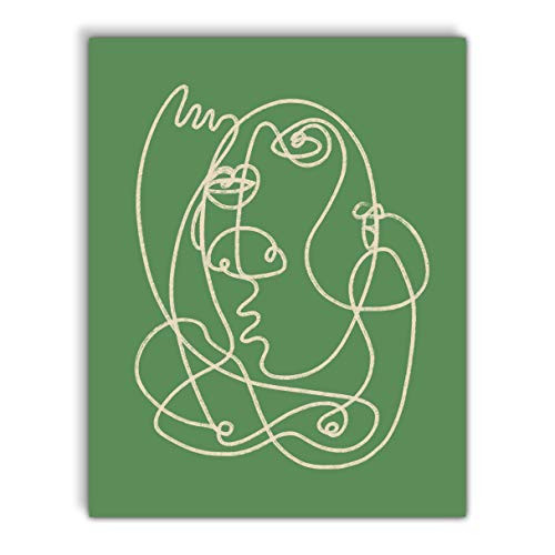 VintBo, Abstract Figure Line Drawing, Minimalist Modern Art Print Poster, Contemporary Wall Art for Home and Bedroom Decor 11x14 inches, Unframed -Pine-