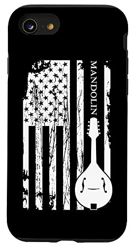 iPhone SE -2020- / 7 / 8 Mandolin US Flag String Instrument Stirngband Musician Case