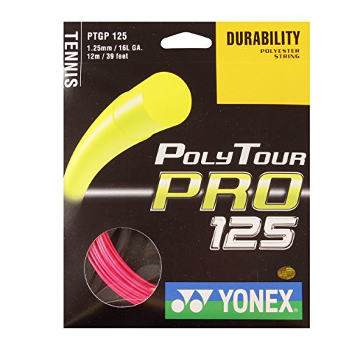 YONEX Tennis String Poly Tour Pro 125 Durability Polyester String, Pink