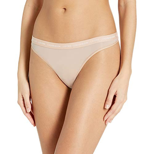 Calvin Klein Women's CK One Micro Thong Panty, Honey Almond, M