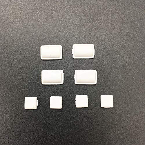 White Rubber Feet Button Screw Cap Cover Replacement for WII Console -8 in 1-