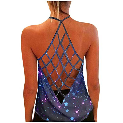 Summer Tops for Women Dressy, Womens Camisoles and Tanks, Womens Summer Casual Button V Neck Spaghetti Strap Cami Loose Fit Tank Tops Vest Blouse Navy