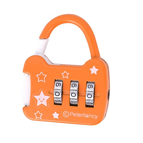 Aexit Orange Metal Padlocks  and  Hasps Handbag Shaped 3 Digits Jewelry Box Drawer Suitcase Combination Password Combination Padlocks Lock Padlock