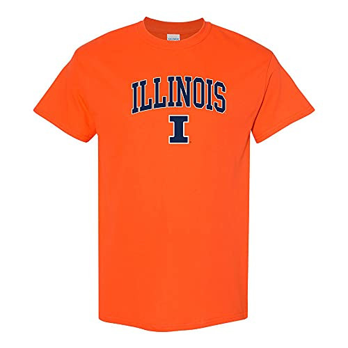 UGP Campus Apparel AS03 - Illinois Fighting Illini Arch Logo T-Shirt - Large - Orange