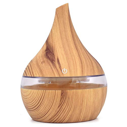 vce2tg LED Mini USB Rechargeable Aroma Diffuser Essential Oil Humidifier Air Aromatherapy Purifier with Colorful Night Light USB Light wood grain