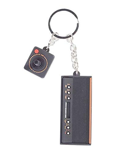 Atari Keyring Keychain 3D Console And Joystick Official Black Rubber