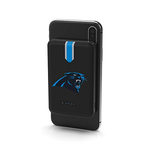 NFL Carolina Panthers Wireless Powerbank with 2 USB Ports, Team Color NFL Carolina Panthers Wireless Powerbank with 2 USB Ports, Team Color