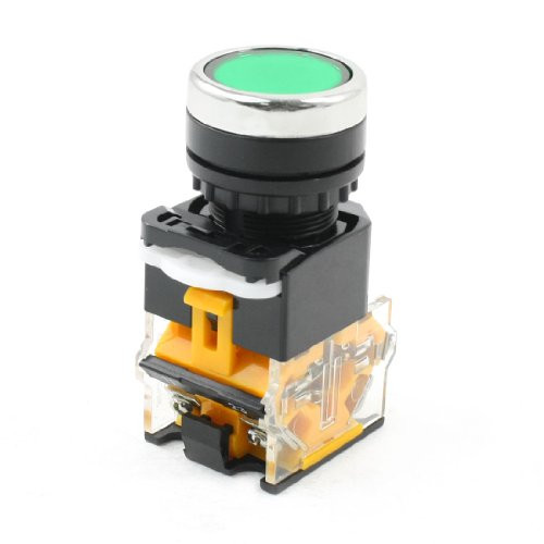 AC660V 10A 4 Terminal Momentary Green Push Button Switch NO NC DPST