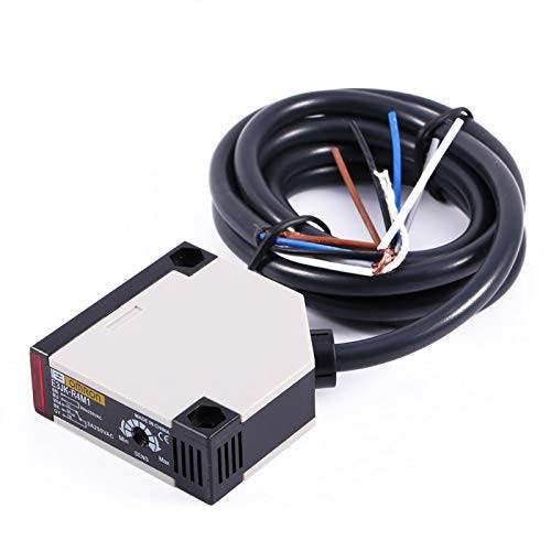 Photoelectric Switch, Sensor Mirror Reflection Photoelectric Switch, AC 90-250V 3A Separate Amplifier Type Sensor Switch with Screws, for Regional Stability and Self-diagnosis